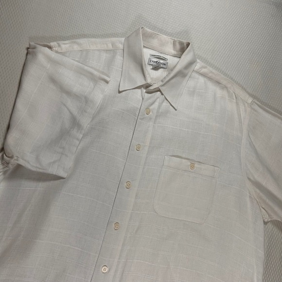 Chereskin Other - VTG Chereskin Linen Blend Short Sleeve Button Up Shirt Mens XXL Geometric Beachy